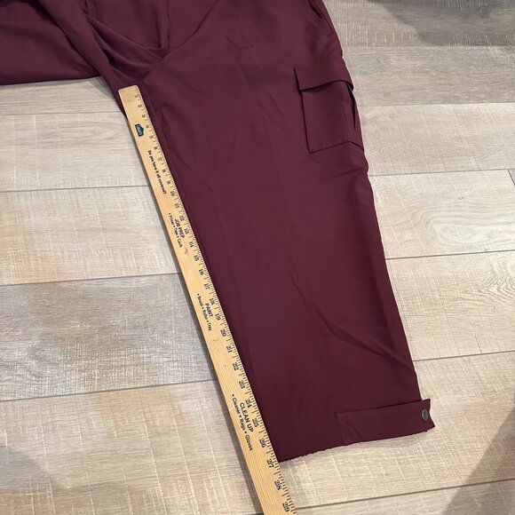 STYLUS WOMENS BURGUNDY RED HIGH RISE JOGGER PANTS NEW 3X - Picture 3 of 10